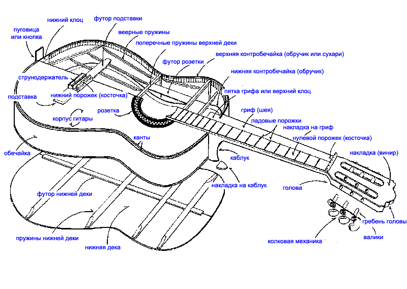 Аппликатура аккордов для шестиструнной гитары