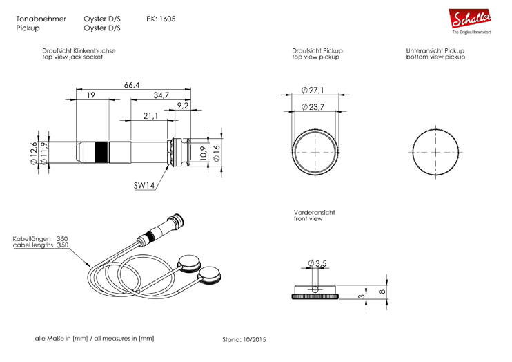 Pickup Oyster technical drawing