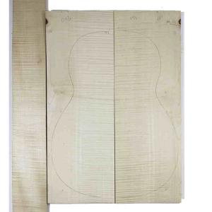 Back and Sides, European Mountain Maple, for Guitar, Quality AB  Set 043