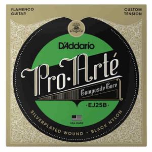 D'Addario EJ25B Pro-Arté Black Nylon Composite, Flamenco Strings for Flamenco Guitar