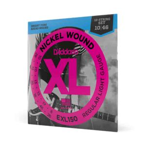 D'Addario 10-46 12-String, Regular Light XL Nickel Strings for Electric Guitar