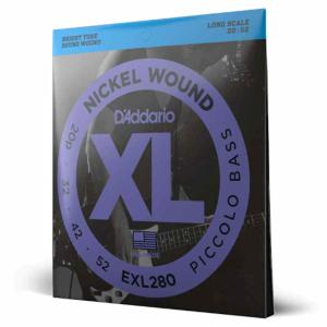 D'Addario XL Nickel, Piccolo Bass, 20-52, Long Scale Strings for Electric Bass Guitar