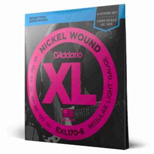 D'Addario XL Nickel, 8-String, Light, 32-130, Long Scale Saiten für E-Bassgitarre
