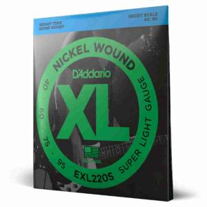 D'Addario XL Nickel, Super Light, 40-95, Short Scale Strings for Electric Bass Guitar