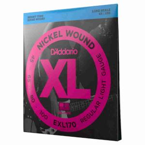 D'Addario XL Nickel, Light, 45-100, Long Scale Strings for Electric Bass Guitar