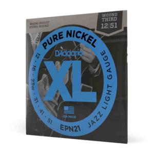 D'Addario XL Pure Nickel, Jazz Light, 12-51 Strings for Electric Guitar