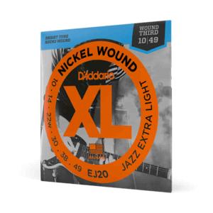 D'Addario "Jazz" Extra Light, 10-49 XL Nickel Strings for Electric Guitar