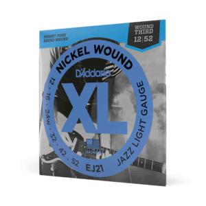 D'Addario Jazz Light, 12-52 XL Nickel Strings for Electric Guitar