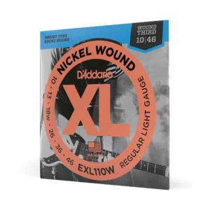 D'Addario Regular Light, Wound 3rd, 10-46 XL Nickel Strings for Electric Guitar