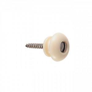 Endbutton for Guitar with Metal Screw, White Plastic