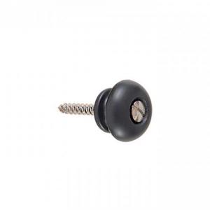 Endbutton for Guitar with Metal Screw, Black Plastic