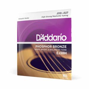 D'Addario Phosphor Bronze, High Strung/Nashville Tuning, 10-27 Strings for Acoustic Guitar