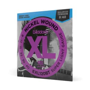 D'Addario 9-40 Balanced Tension Super Light, XL Nickel Strings for Electric Guitar