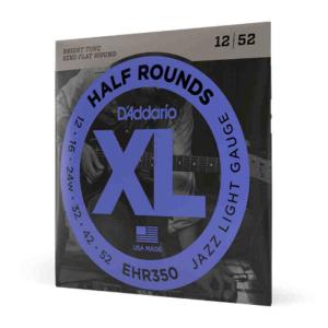 D'Addario XL Half Rounds, Jazz Light, 12-52 Strings for Electric Guitar