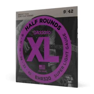 D'Addario XL Half Rounds, Super Light, 9-42 Strings for Electric Guitar