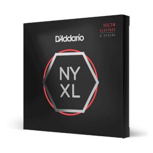 D'Addario 10-74 8-String, Light Top / Heavy Bottom, NYXL Strings for Electric Guitar