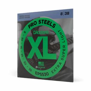 D'Addario XL ProSteels, Extra-Super Light, 8-38 Strings for Electric Guitar