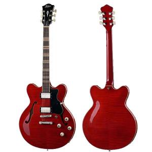 Semi-Acoustic Guitar Verythin CT Transparent Red